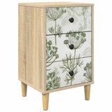 Wooden Bedside Cabinet 36cm Wide With 3 Drawers - Gotha