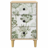 Wooden Bedside Cabinet 36cm Wide With 3 Drawers - Gotha