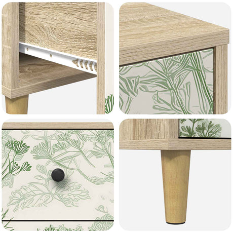 Wooden Bedside Cabinet 36cm Wide With 3 Drawers - Gotha