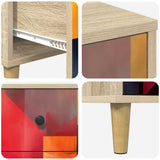 Wooden Bedside Cabinet 36cm Wide With 3 Drawers - Heesch