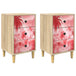Wooden Bedside Cabinet 36cm Wide With 3 Drawers in Set Of 2 - Aachen