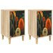 Wooden Bedside Cabinet 36cm Wide With 3 Drawers in Set Of 2 - Bonn