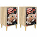 Wooden Bedside Cabinet 36cm Wide With 3 Drawers in Set Of 2 - Borne
