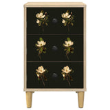 Wooden Bedside Cabinet 36cm Wide With 3 Drawers in Set Of 2 - Bremen