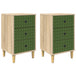 Wooden Bedside Cabinet 36cm Wide With 3 Drawers in Set Of 2 - Geleen