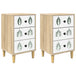 Wooden Bedside Cabinet 36cm Wide With 3 Drawers in Set Of 2 - Hanau