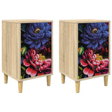 Wooden Bedside Cabinet 36cm Wide With 3 Drawers in Set Of 2 - Kiel