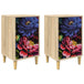 Wooden Bedside Cabinet 36cm Wide With 3 Drawers in Set Of 2 - Kiel