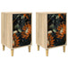 Wooden Bedside Cabinet 36cm Wide With 3 Drawers in Set Of 2 - Lochem