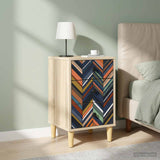 Wooden Bedside Cabinet 36cm Wide With 3 Drawers in Set Of 2 - Ommen