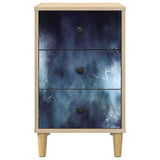 Wooden Bedside Cabinet 36cm Wide With 3 Drawers in Set Of 2 - Raalte