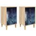 Wooden Bedside Cabinet 36cm Wide With 3 Drawers in Set Of 2 - Raalte