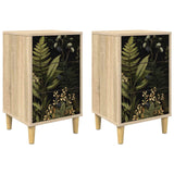 Wooden Bedside Cabinet 36cm Wide With 3 Drawers in Set Of 2 - Rhenen