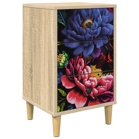 Wooden Bedside Cabinet 36cm Wide With 3 Drawers - Kiel