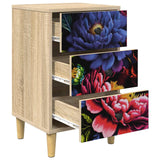 Wooden Bedside Cabinet 36cm Wide With 3 Drawers - Kiel