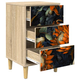 Wooden Bedside Cabinet 36cm Wide With 3 Drawers - Lochem