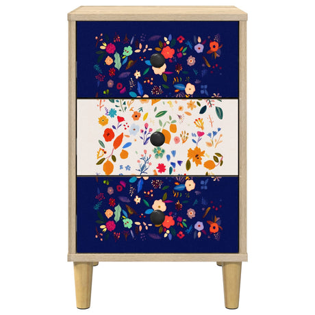 Wooden Bedside Cabinet 36cm Wide With 3 Drawers - Mainz