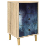 Wooden Bedside Cabinet 36cm Wide With 3 Drawers - Raalte