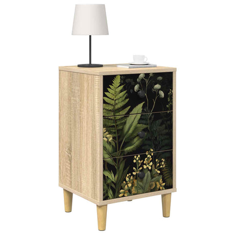 Wooden Bedside Cabinet 36cm Wide With 3 Drawers - Rhenen