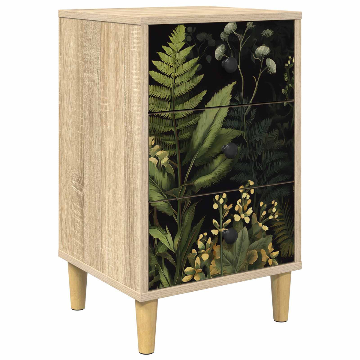Wooden Bedside Cabinet 36cm Wide With 3 Drawers - Rhenen