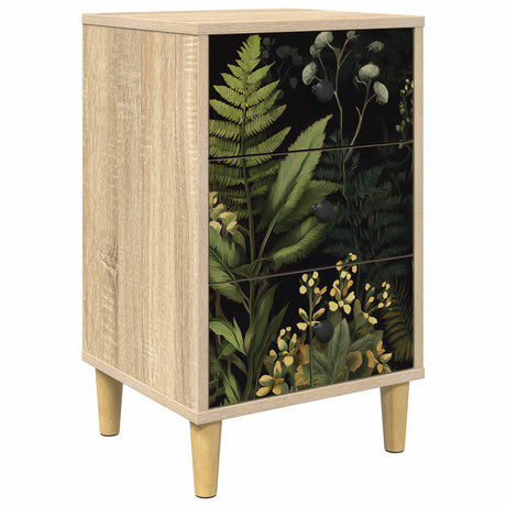 Wooden Bedside Cabinet 36cm Wide With 3 Drawers - Rhenen