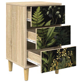 Wooden Bedside Cabinet 36cm Wide With 3 Drawers - Rhenen