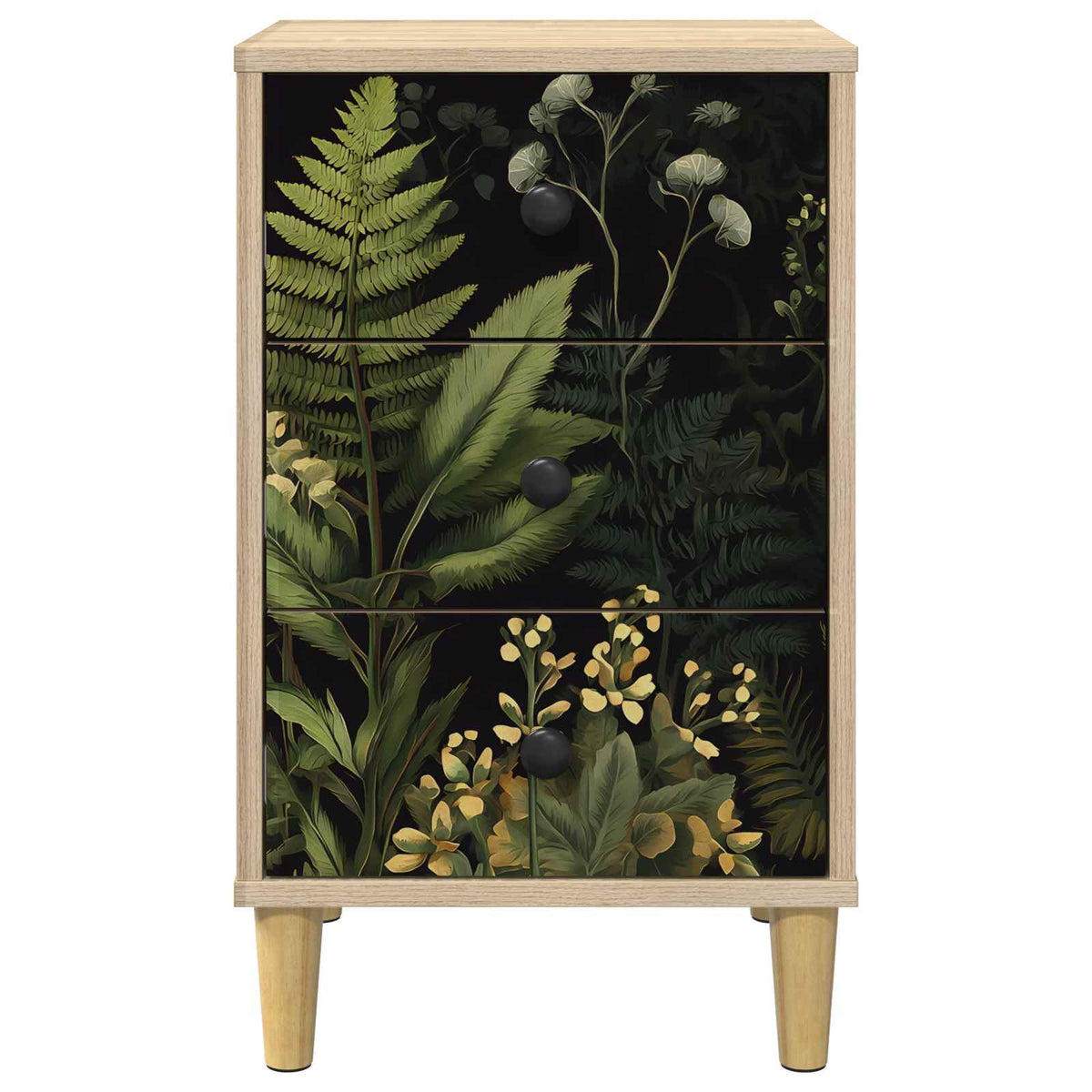 Wooden Bedside Cabinet 36cm Wide With 3 Drawers - Rhenen