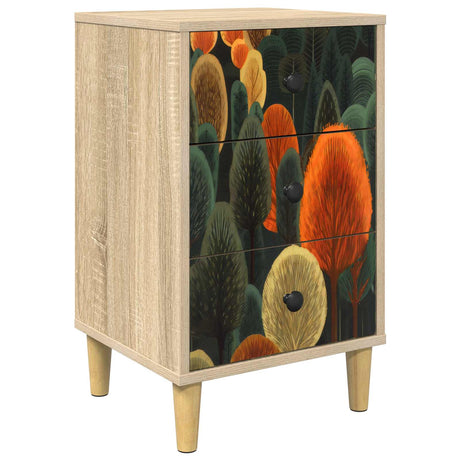 Wooden Bedside Cabinet 36cm Wide With 3 Drawers - Zaandam
