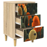 Wooden Bedside Cabinet 36cm Wide With 3 Drawers - Zaandam