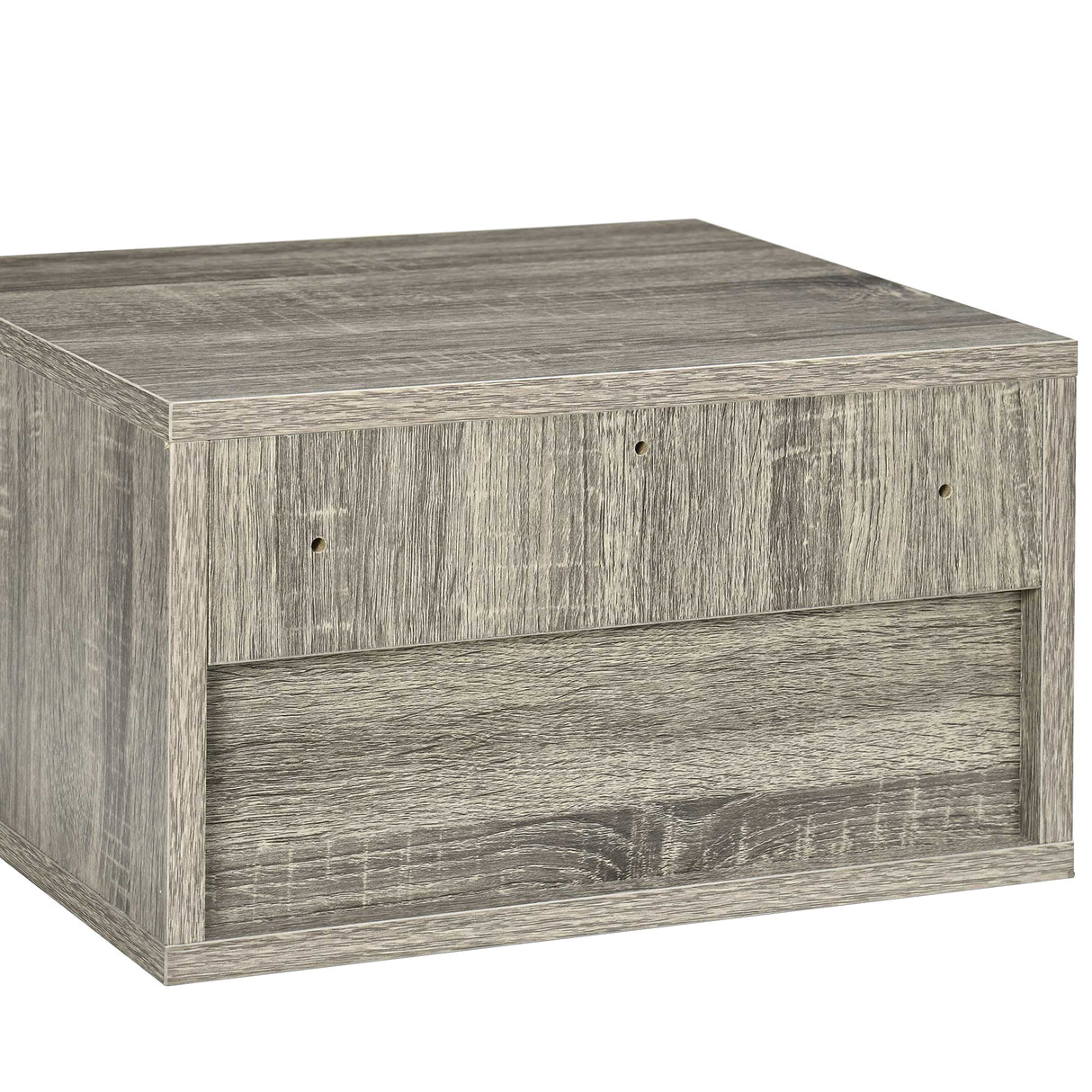 Wooden Bedside Cabinet 37cm Wide Wall Hung With 1 Drawer in Set Of 2 - Velmora