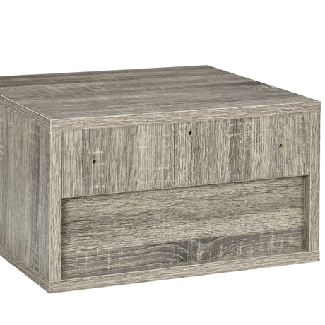 Wooden Bedside Cabinet 37cm Wide Wall Hung With 1 Drawer in Set Of 2 - Velmora