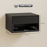 Wooden Bedside Cabinet 37cm Wide Wall Hung With 1 Drawer in Set Of 2 - Velmora