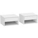 Wooden Bedside Cabinet 37cm Wide Wall Hung With 1 Drawer in Set Of 2 - Velmora