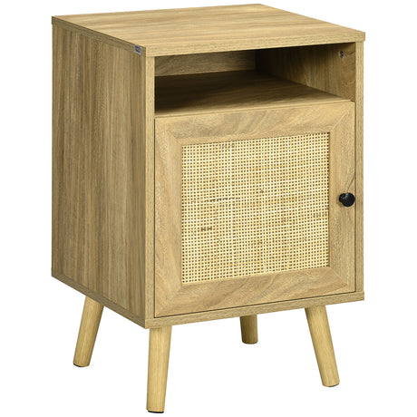 Wooden Bedside Cabinet 39cm Wide With 1 Door - Velmora