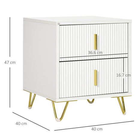 Wooden Bedside Cabinet 40cm Wide in Set Of 2 - Velmora