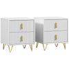 Wooden Bedside Cabinet 40cm Wide in Set Of 2 - Velmora