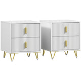 Wooden Bedside Cabinet 40cm Wide in Set Of 2 - Velmora