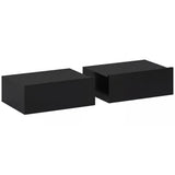 Wooden Bedside Cabinet 40cm Wide Wall Hung in Set Of 2 - Velmora