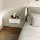 Wooden Bedside Cabinet 40cm Wide Wall Hung - Velmora