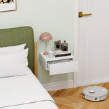 Wooden Bedside Cabinet 40cm Wide Wall Hung - Velmora