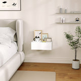 Wooden Bedside Cabinet 40cm Wide Wall Hung - Velmora