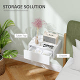 Wooden Bedside Cabinet 40cm Wide Wall Hung - Velmora