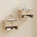 Wooden Bedside Cabinet 40cm Wide Wall Mounted in Set Of 2 - Velmora