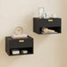 Wooden Bedside Cabinet 40cm Wide Wall Mounted in Set Of 2 - Velmora