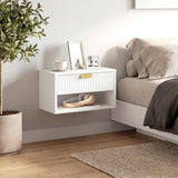 Wooden Bedside Cabinet 40cm Wide Wall Mounted in Set Of 2 - Velmora