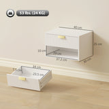 Wooden Bedside Cabinet 40cm Wide Wall Mounted in Set Of 2 - Velmora