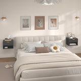 Wooden Bedside Cabinet 40cm Wide Wall Mounted With 1 Drawer And Open Shelf in Set Of 2 - Velmora