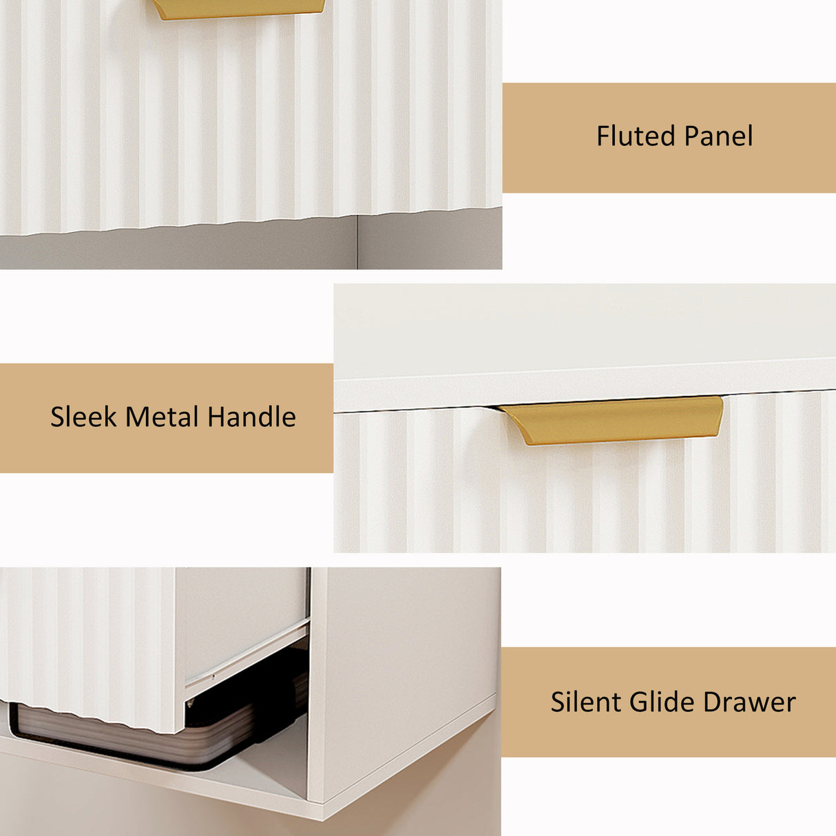 Wooden Bedside Cabinet 40cm Wide Wall Mounted With 1 Drawer And Open Shelf in Set Of 2 - Velmora