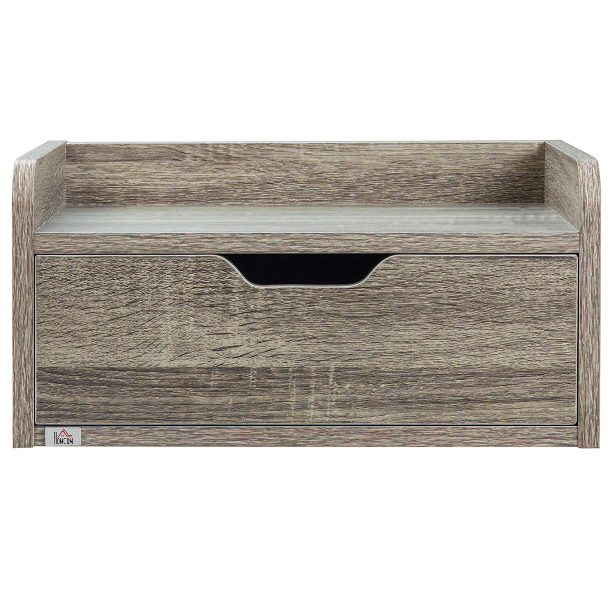 Wooden Bedside Cabinet 40cm Wide Wall Mounted With 1 Drawer in Set Of 2 - Velmora
