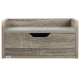 Wooden Bedside Cabinet 40cm Wide Wall Mounted With 1 Drawer in Set Of 2 - Velmora